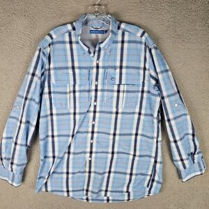 Southern Tide Shirt Mens Large Plaid Detail Pocket Vented Fishing Button Down